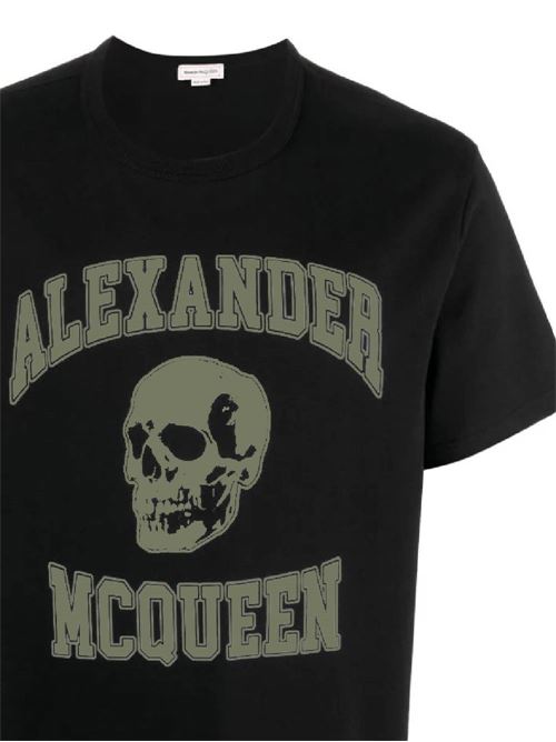 T'shirt nera da uomo. Alexander McQueen | 759442QTAAW0519